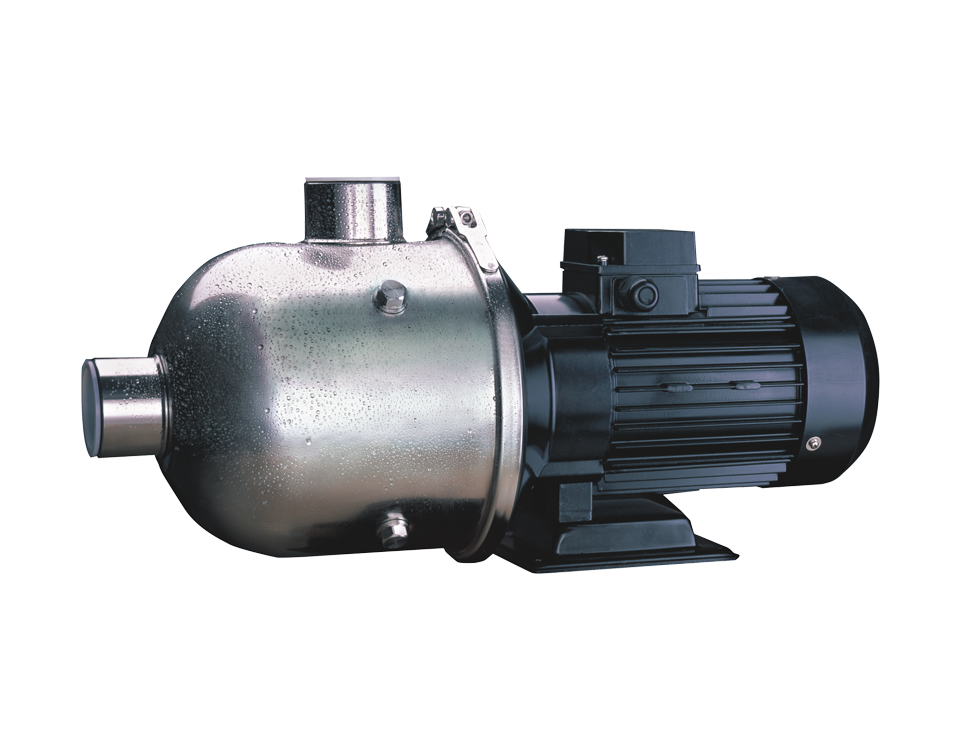 非自吸臥式多級離心泵，葉輪導葉采用不銹鋼板沖壓焊接制成，配加長軸電機，軸向入口和徑向出口。